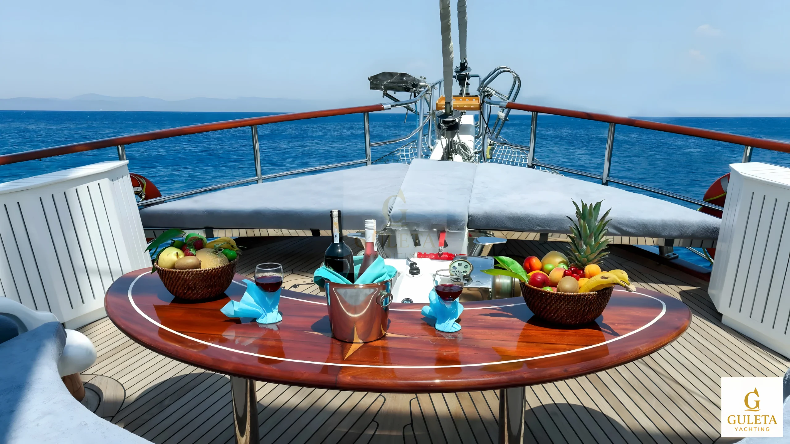 Gulet yacht charter in Turkey – luxury wooden yacht cruising in turquoise Aegean waters