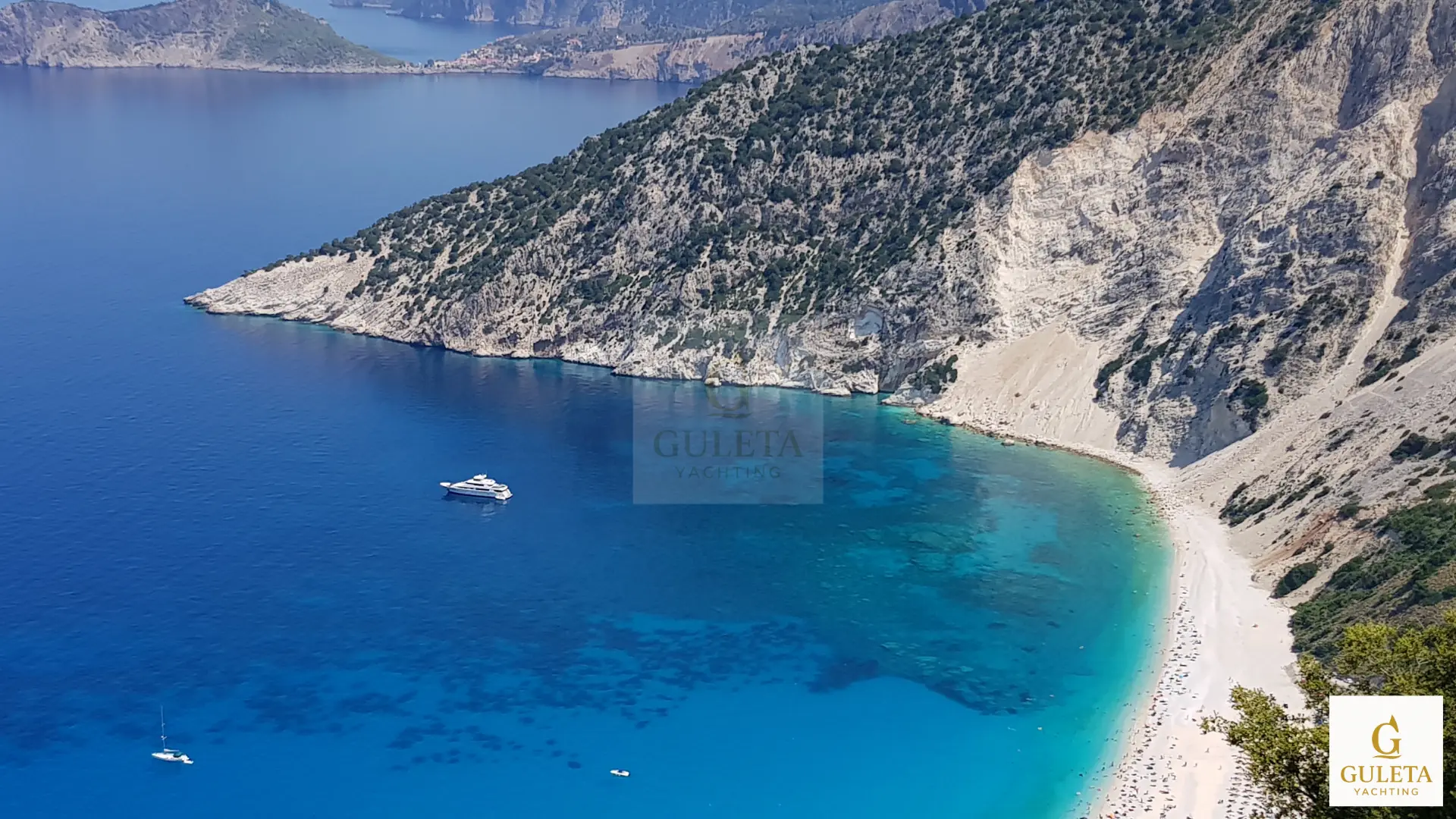 Secluded bay of Arki island enjoyed on a Greece cruise
