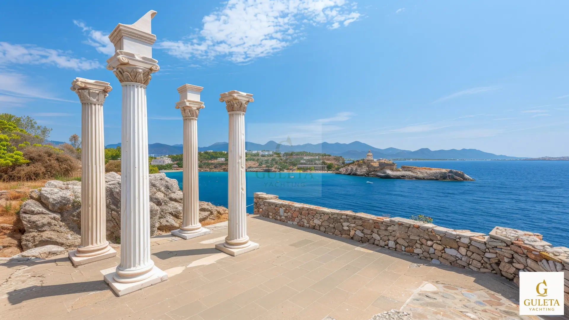 Quiet fishing village in Leros island visited on a Greece gulet charter

