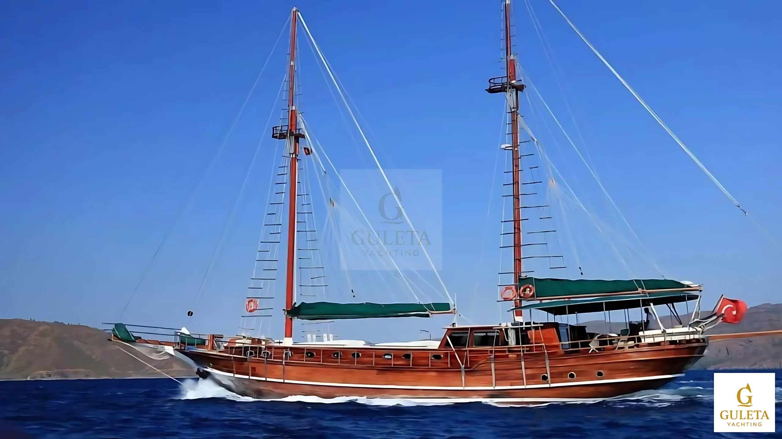 Side view of Galip Nur Gulet from the opposite angle.