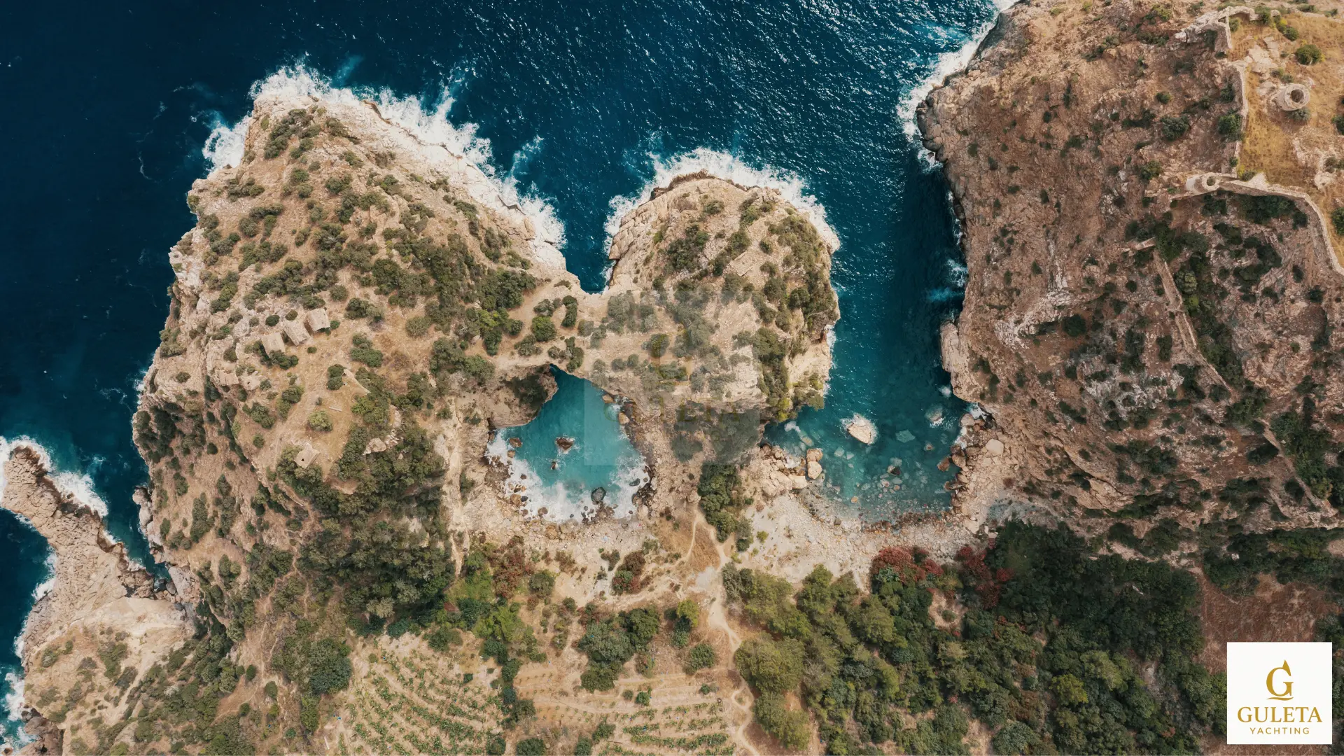 Crystal-clear waters and swimming stop on a charter