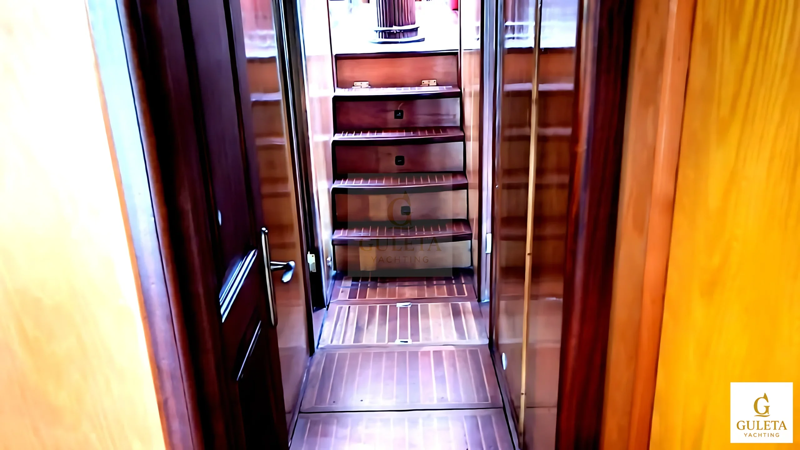 Nirvana Gulet boarding stairs for easy access during luxury gulet holidays in Bodrum