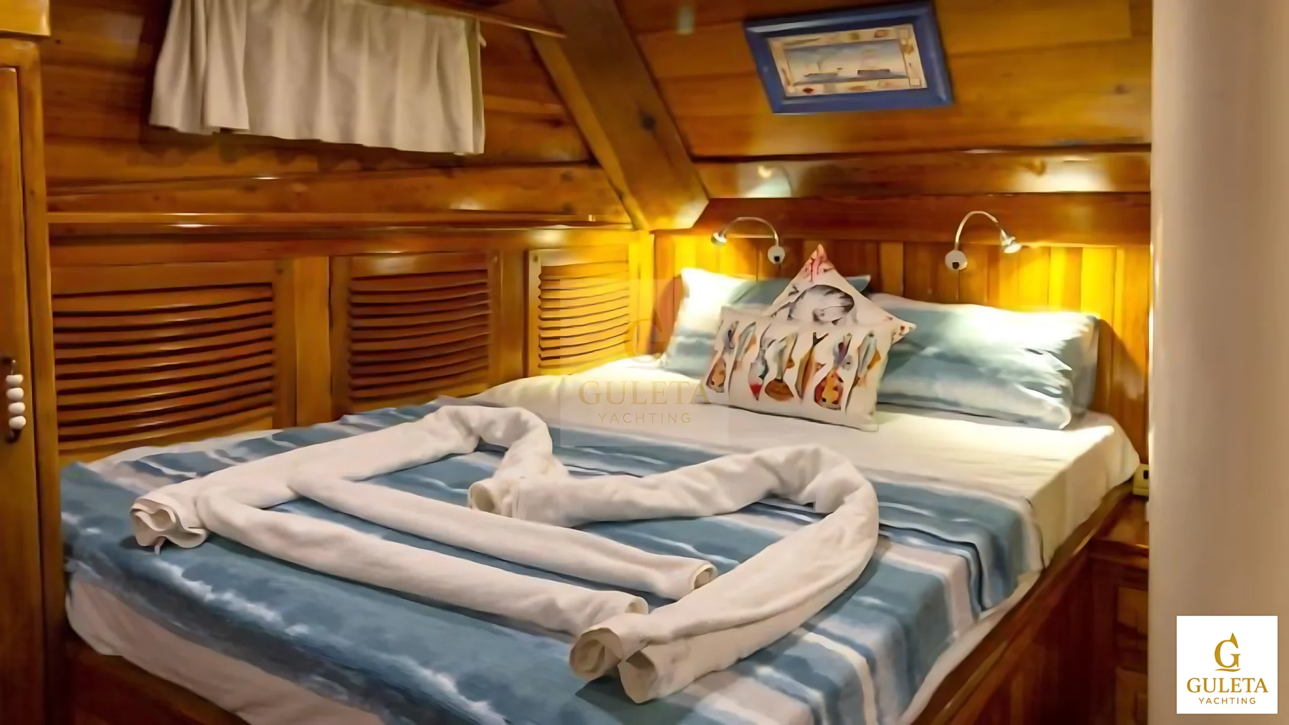 Gemibasi Gulet cozy guest cabin interior