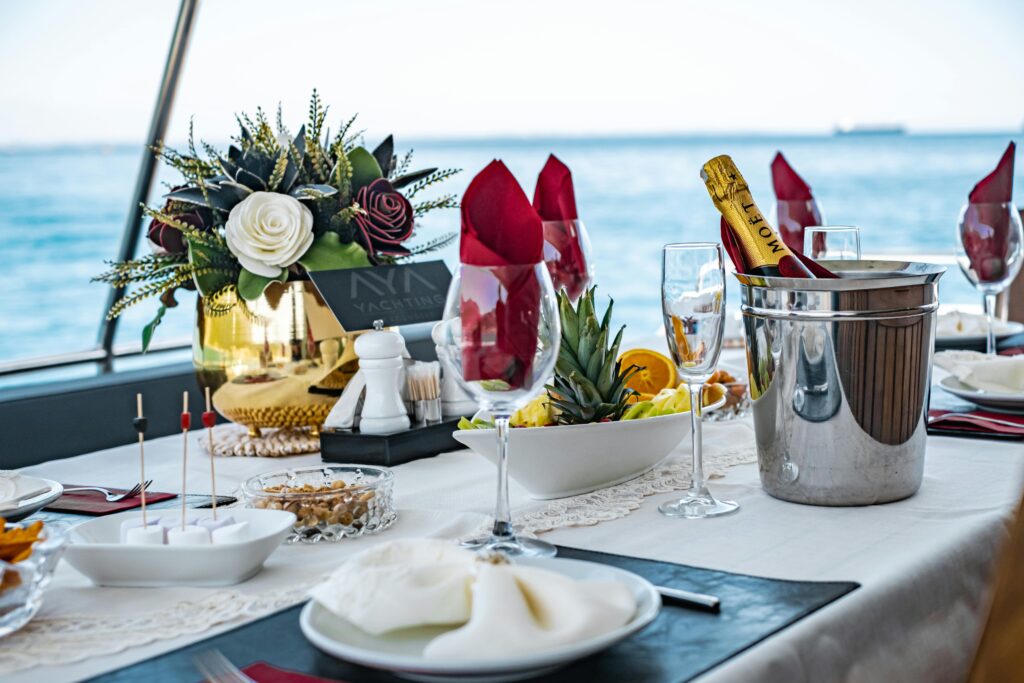 Guleta Yachting gold-themed banner representing luxury daily Gulet cruises in Bodrum